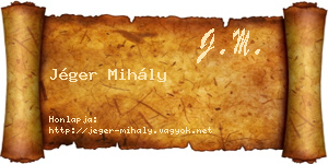 Jéger Mihály névjegykártya